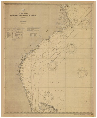 Nautical Charts of the Atlantic Coast - Big Area