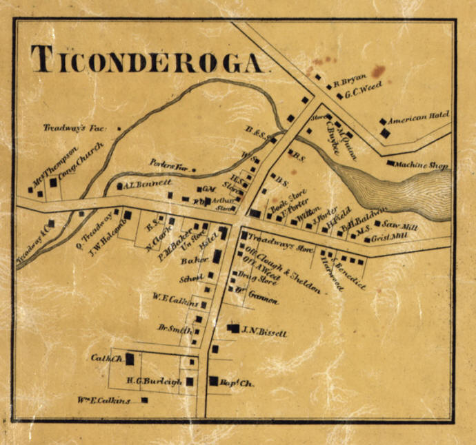 Old Maps of Essex Co NY - Ticonderoga sample map