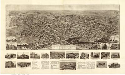 Bird's Eye View of Long Island - Freeport 1909