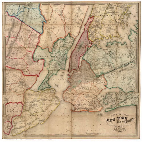 Map of New York City and Environs, 1860