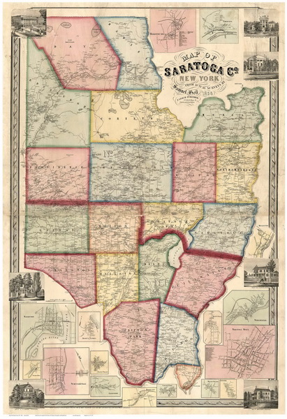 Map of Saratoga Co NY, 1856