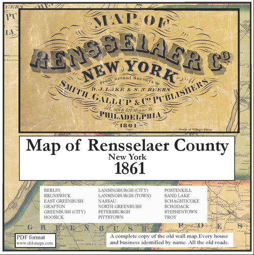 Old Maps of Rensselaer Co NY, 1861