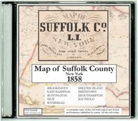 Old Maps of Suffolk County, NY- 1858 Wall Map CDROM