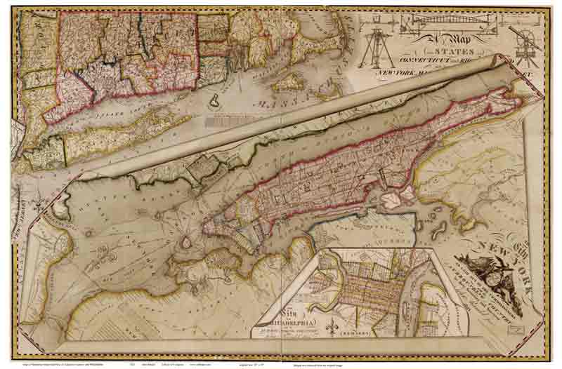 Old Maps of Manhattan - 1821 Randel