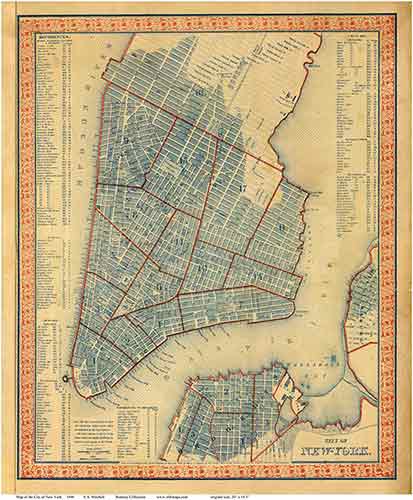 Old Maps of Manhattan - 1846 Mitchell