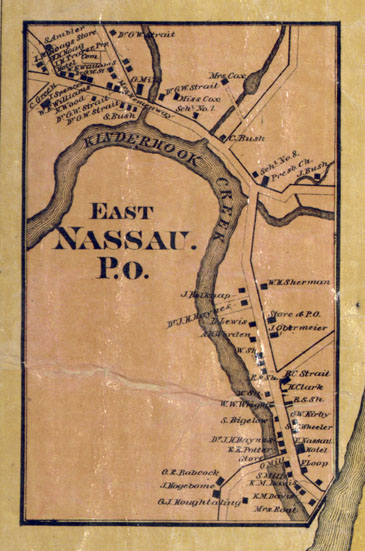 Old Map of Rensselaer Co Ny, East Nassau PO 1861
