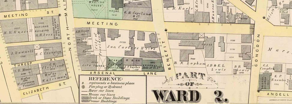 Detail of Map from the 1875 Providence RI Atlas