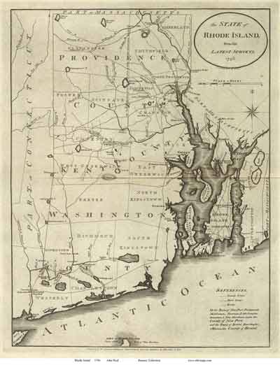 Map of the State of Rhode Island, 1796 Reid