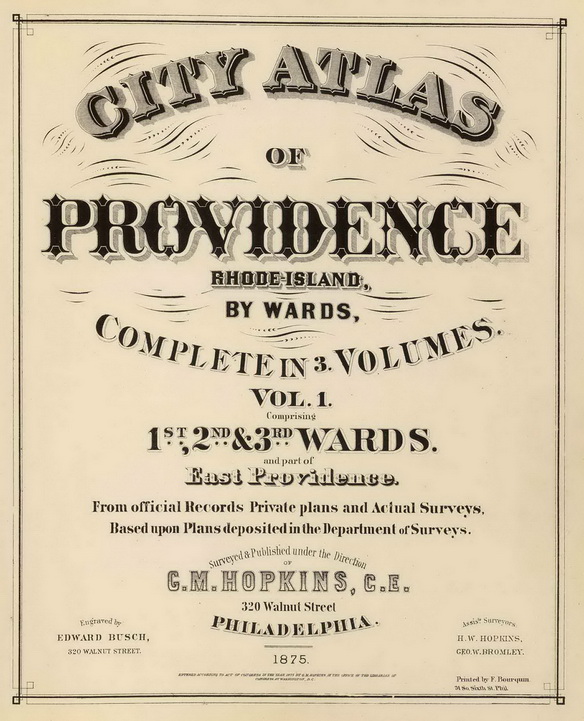 City Atlas of Providence RI, 1875