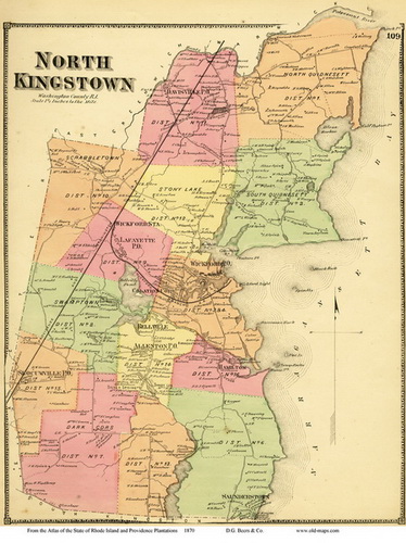 Rhode Island Town Maps, 1870