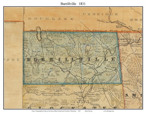 Rhode Island Town Map, 1831