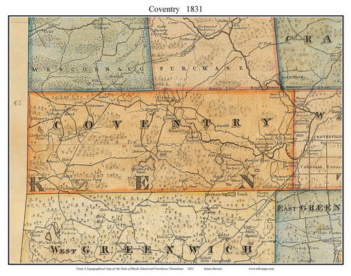 1831 Rhode Island Town Maps