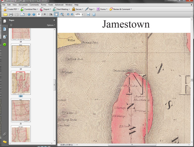 Sample from the 1855 Rhode Island Maps CDROM