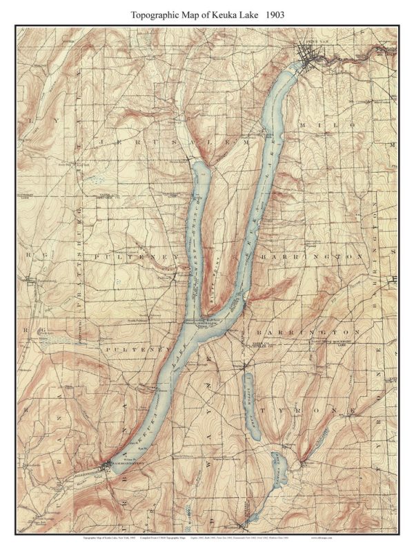 Finger Lakes Topographical Maps New York