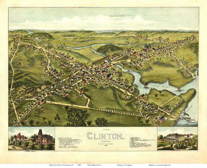 Bird's Eye of Clinton CT1881