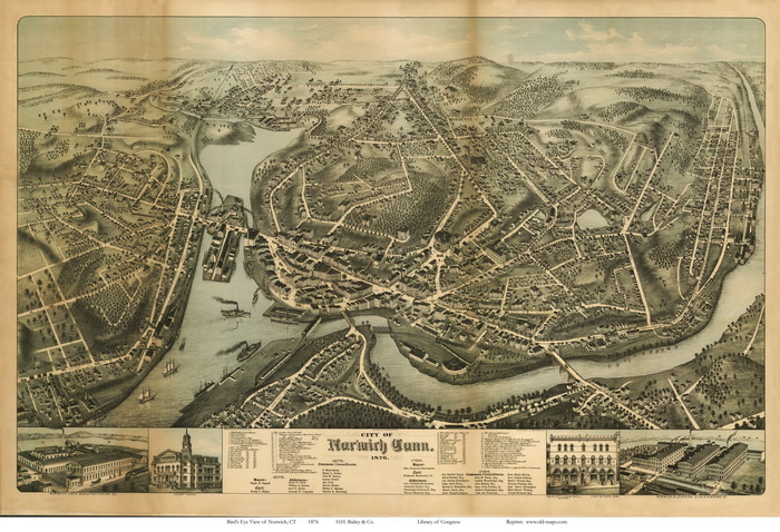 Bird's Eye of Norwich 1876