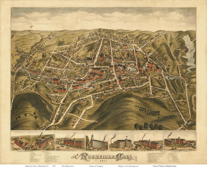 Bird's Eye of Rockville CT 1877