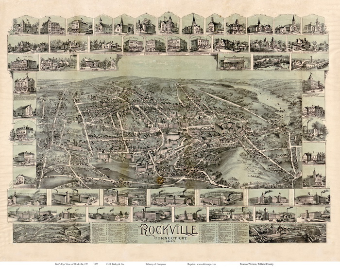 Bird's Eye of Rockvillle CT 1878