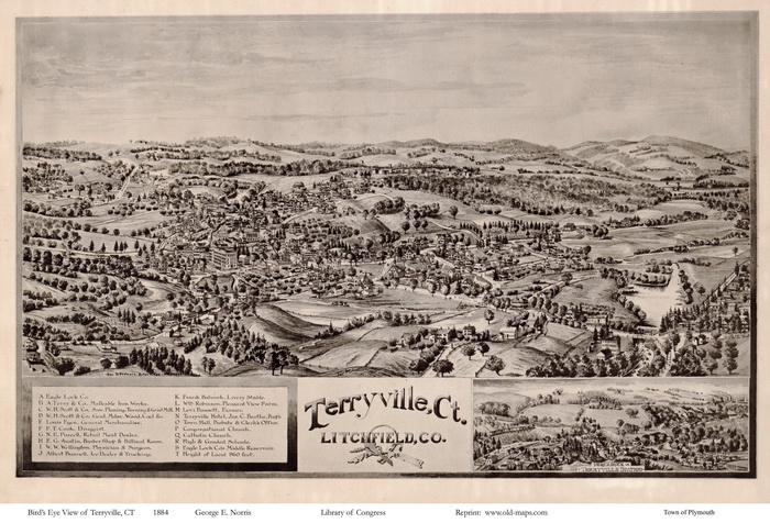 Bird's Eye of Terryville CT 1884