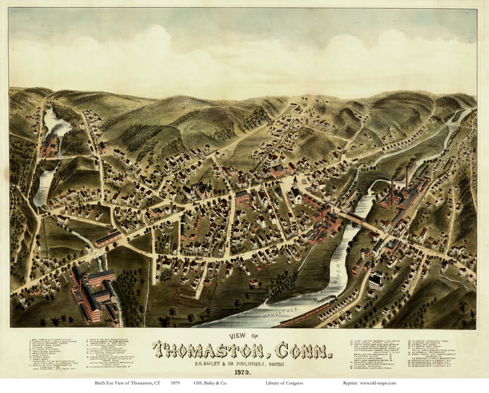 Bird's Eye of Thomaston CT 1879