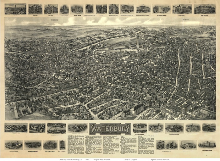 Bir'ds Eye of Waterbury CT 1917