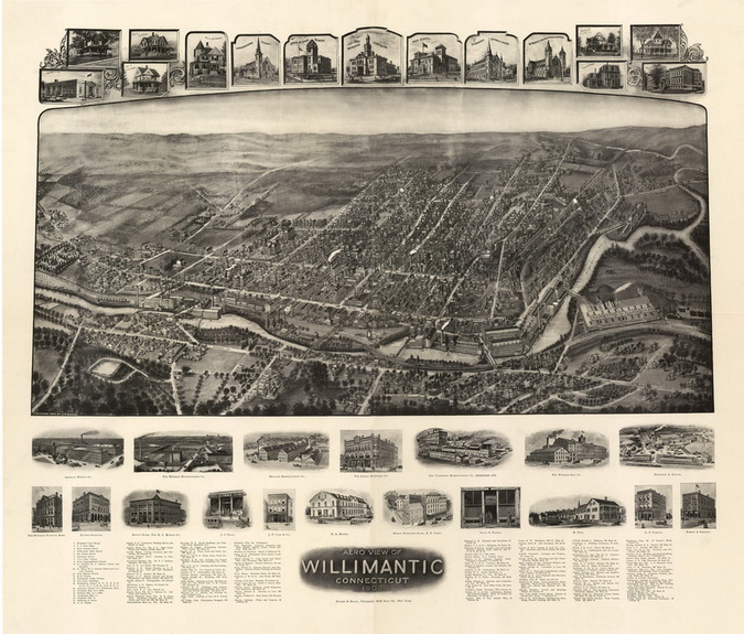 Bird's Eye of Willimantic 1909