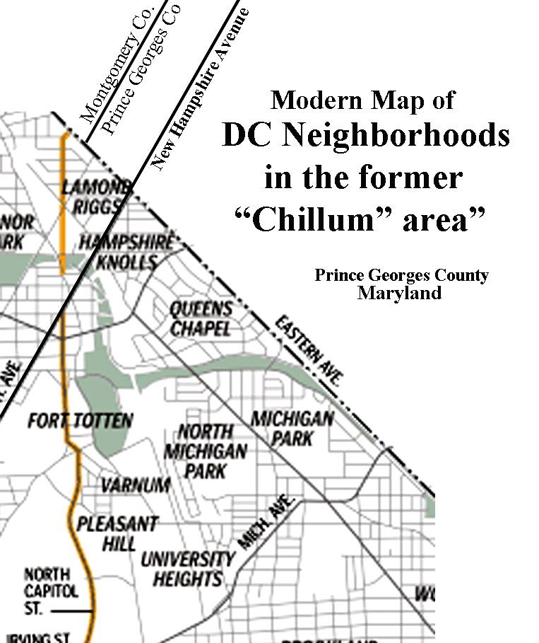 DC Neighborhood Map of "Chillum" area