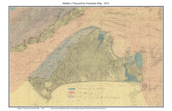 Old Nautical Chart of Martha's Vineyard