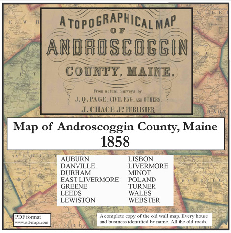 Androscoggin County 1856 Map - CDROM