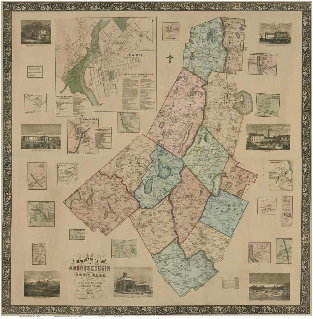 Map of Androscoggin County, Maine 1868