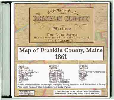 Franklin County Maine 1861 map on CD