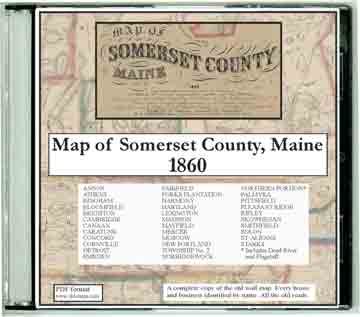 Somerset County Maine 1858 Map CDROM