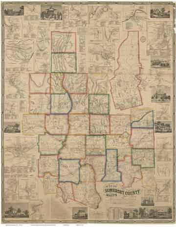 Map of Somerset County, Maine 1860