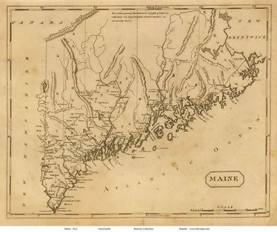 Old State Map of Maine - 1812 Arrowsmith
