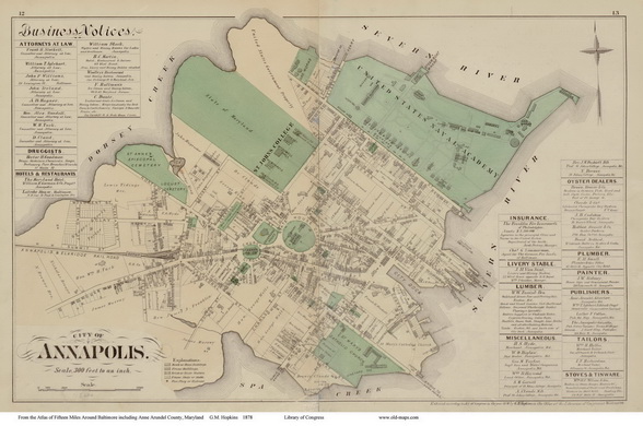 Map of the City of Annapolis, Maryland  1878