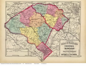  Small Map of Montgomery Co MD, 1873