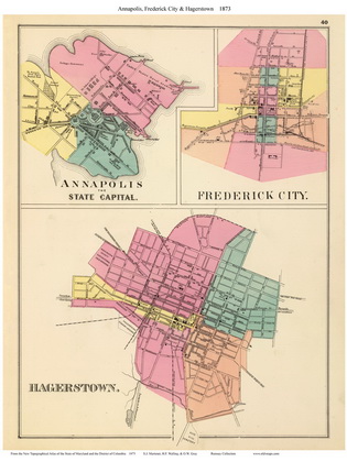 1873 Atlas of Maryland - Annapolis, Frederick City, Hagerstown