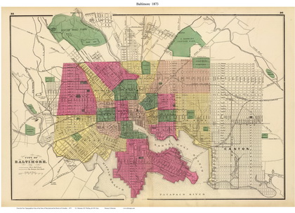 1873 Atlas of Maryland - City of Baltimore