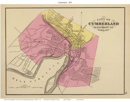1873 Atlas of Maryland - City of Cumberland