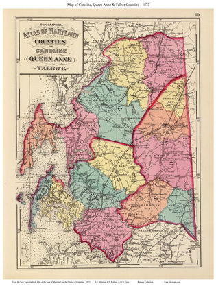 1873 Maryland Atlas - Caroline County, Queen Anne County, Talbot County