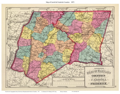 1873 Maryland Atlas - Carroll County, Frederick County