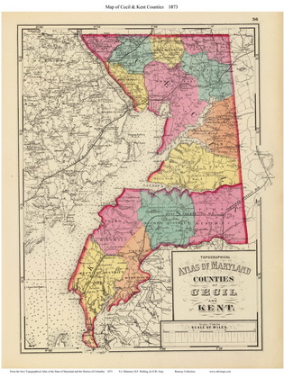 1873 Maryland Atlas - Cecil County & Kent County
