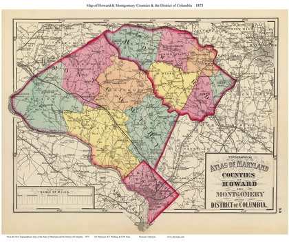 1873 Maryland Atlas - Howard County, Montgomery County, District of Columbia