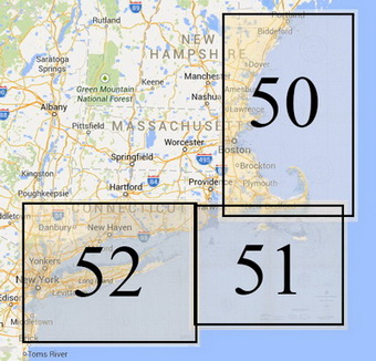 Nautical Charts of the Atlantic Coast - Big Area
