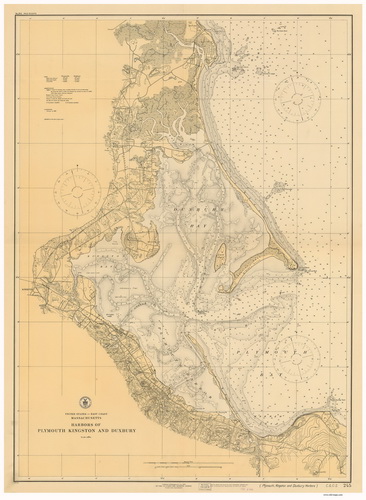 Old Nautical Charts of Massachusetts
