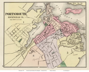 Old Map of the City of Portsmouth NH, 1877