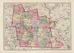 Old Map of Hillsborough Co NH, 1877
