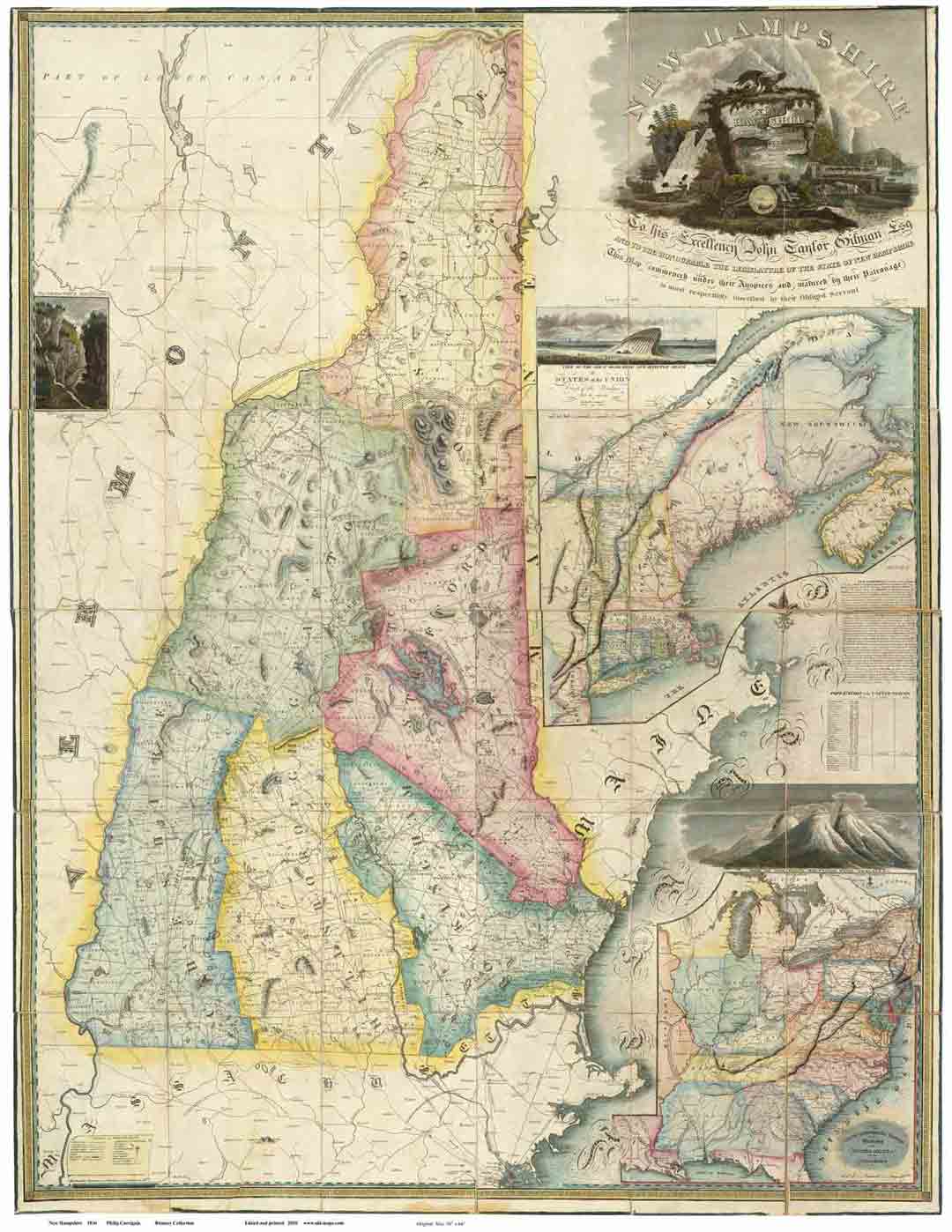 Old State Map of NH, 1816 Carrigain