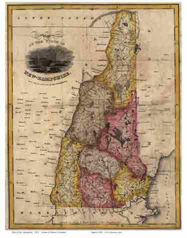 Old State Maps of NH, 1823 Carrigain