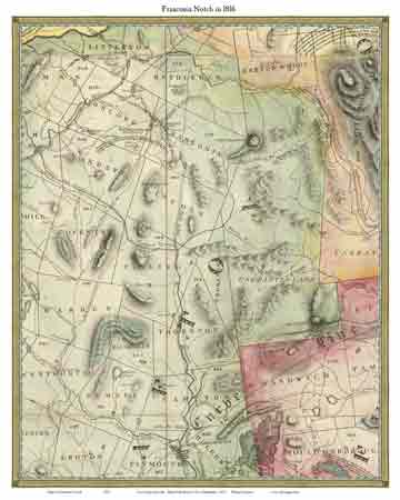 Franconia Notch 1816 Map
